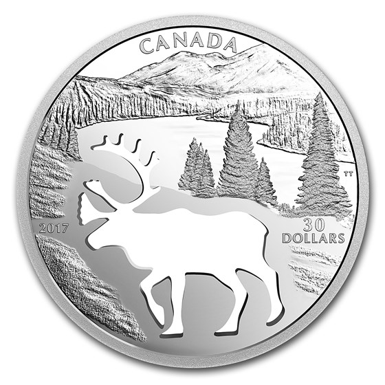 2017 Canada $30 Silver Endangered Animal Cut Out Woodland Caribou 2017 Canada $30 Silver Endangered Animal Cut Out Woodland Caribou